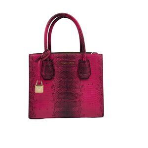 Michael Kors Pink Leather Mercer Snakeskin Crossbody Bag & Wallet